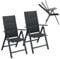STEELSØN Gartenstuhl klappbar 2er-Set Alaris, Hochlehner mit Armlehne Klassisch Komfort Campingstuhl, 6-Fach verstellbare Rückenlehne, Anthrazit