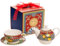 Divina Italian Design, Set da Tè in Ceramica Rossa, Teiera con Tazza e Piattino - SF180