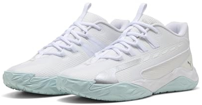 PUMA Erwachsene Dagger 2 Mid Basketballschuhe 44.5, White Silver Feather Gray Metallic