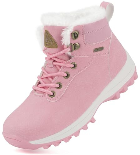 Mishansha Enfant Bottes d'hiver Garçons Filles Doublure Chaude Hiver Bottes de Neige Rouge pastèque GR.29