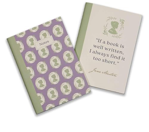Half Moon Bay Jane Austen Set of 2 A6 Notebooks - Jane Austen | A5 size Lined Notebook | Journal | Stationery Gift | Writing Pad | Official Licensed Merchandise