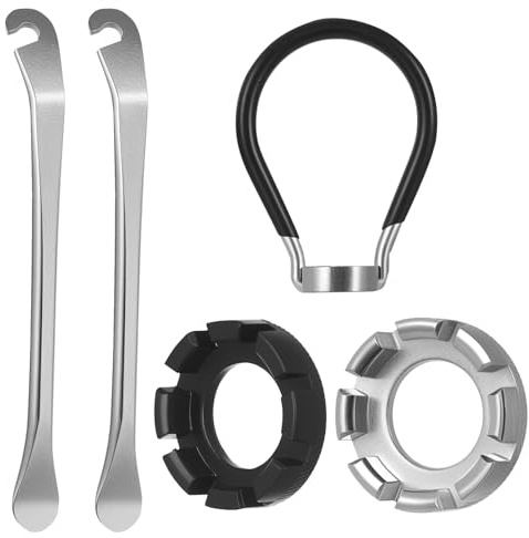 5 pcsLlave Radios Bicicleta, Llave reparación de Bicicletas montaña, desmontadores de neumáticos, Llave de Rueda de Calibre 10-15 para Ajustar la tensión de Ruedas