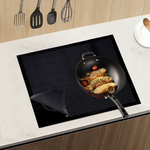 Induction Hob Protector Mat, 61 x 53 cm Cooktop Scratch Protector | Large Induction Hob Protector Mat, Silicone Induction Hob Cover for Induction Cooktop Hob Protection Mesh Design