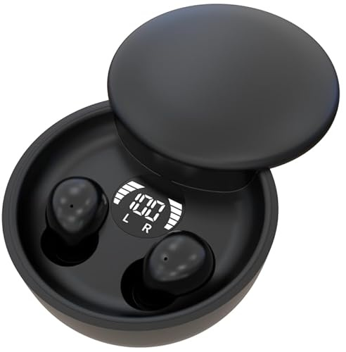 MSHUKCOE Mini auriculares invisibles Bluetooth 5.4 verdaderos auriculares inalámbricos ocultos intraurales deportivos, cómodos mini auriculares para dormir de lado, para el trabajo (negro)