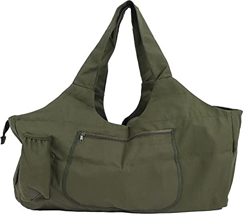 Zonizforceal Bolsa de Yoga Oversize Color Verde Militar, Bolsa de Viaje de Lona con Correa para Llevar al Hombro, Ideal para Fitness y Actividades al Aire Libre, Gran Capacidad con múltiples