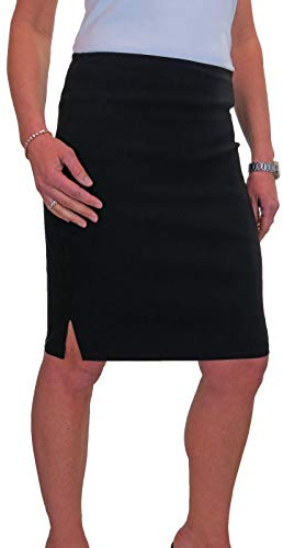 Women's Stretch Bodycon Pencil Skirt Slim Knee Length Black (12)