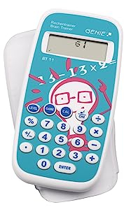 Genie BT11 Rechentrainer (Lernspiel; Mathe Lernen durch ca. 300.000 Aufgaben; Inkl. Taschenrechner-Funktion; Schutzdeckel)