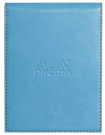 Rhodia 128207C Notizblock N.12 liniert mit Schutzhülle Kunstleder Türkis