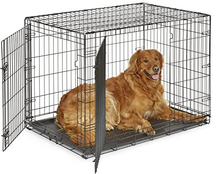 New World B42DD Hundebox, mit Doppeltür, 107 cm, für kleine Hunderassen, mit auslaufsicherer Bodenwanne, Bodenschutzfüßen und patentierten Funktionen