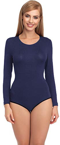 Merry Style Damen Langarm Body BD109 (Marineblau, S)