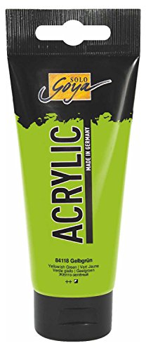 Kreul 84118-Solo Goya Acrylic, Tubo Giallo-Verde, Acrilico Versatile e cremoso in qualità da Studio, a Base d'Acqua, ad Asciugatura Rapida e Opaca, Colore Yellow Green, 100 ml, 84118