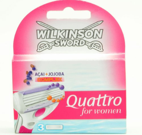 3x WILKINSON ACAI+JOJOBA COMPLEX Sword Quattro for Women - 9 Rasierklingen