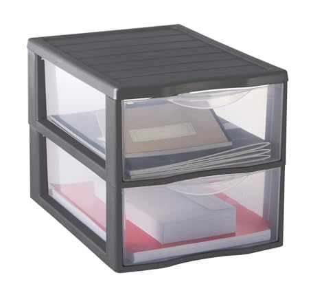 Sundis Storage Tower 2 Drawers, Grey, A4