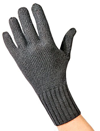 CASH-MERE.CH Edle 100% Kaschmir Handschuhe, Touchscreen tauglich für Herren (Grau/Anthrazit, L/XL)