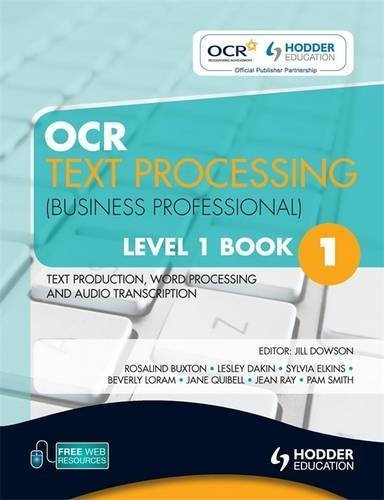 OCR Text Processing (Business Professional) Level 1 Book 1 Text Production, Word Processing and Audio Transcription by Pam Smith (2010-02-26)