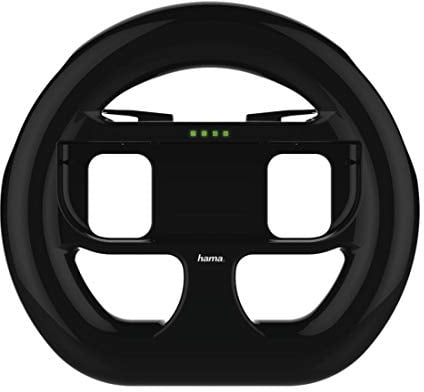Hama Lenkrad 2er-Set für Nintendo Switch (2 XXL Joy Con Lenkräder, z.B. für Mario Kart Deluxe, Rennspiel, Lenkrad-Set für die Switch Controller, auch Switch OLED), Schwarz