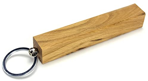 WoodBi Großer Schlüsselanhänger aus Holz XXL Größe Turnhalle Schuppen Hotelzimmer Verein Made in Germany (Eiche, ohne Gravur)