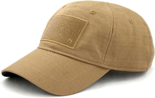Wazoo Cache Cap | Casquette de voyage, tactique et de transport quotidien | 6 poches cachées pour espèces d'urgence, documents, clés et outils, Écusson marron Coyote, Taille unique