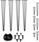 Relaxdays Hairpin Legs, 4er Set, 3 Streben, Metall, Haarnadel Tischbein für Hocker, Tisch & Schrank, 86 cm hoch, schwarz