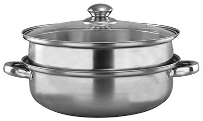 NO 28 Centimetri Doppio Fondo pentola di Acciaio Inox di Cottura Singola