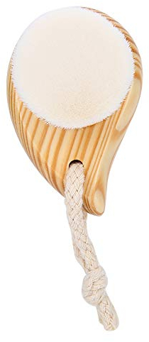 Gesichtsreinigungsbürste Holzgriff Tragbare manuelle Peelingbürste Porenreinigende Massagebürste zum Gesichtswaschen