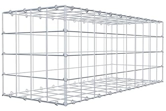 GABIONA Gabione 100 × 40 × 40 cm (L x H x T) – Steinkorb aus 4 mm Draht, Maschenweite 10 × 10 cm, C-Ring Verschluss + Gratis-Zange – ideal für Sichtschutz, Gabionenzaun, Gartenmauer und Steinkorbwand