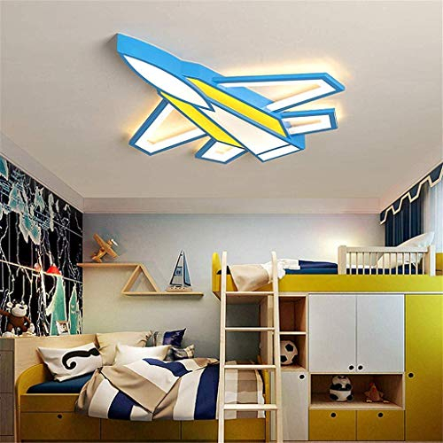LED Deckenleuchte Kinderzimmer Flugzeug Deckenlampe Dimmbar Mit Fernbedienung Schlafzimmer Babylampe Wohnzimmer Kindergarten Kinderlampe Acryl Lampe Augenschutz Deckenbeleuchtung,Gelb,62cm