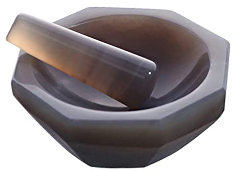 1PCS 80MM Natural Agate Mortar Laboratory Wear-Resistant High Grade Agate Mortar With Grinding Rod