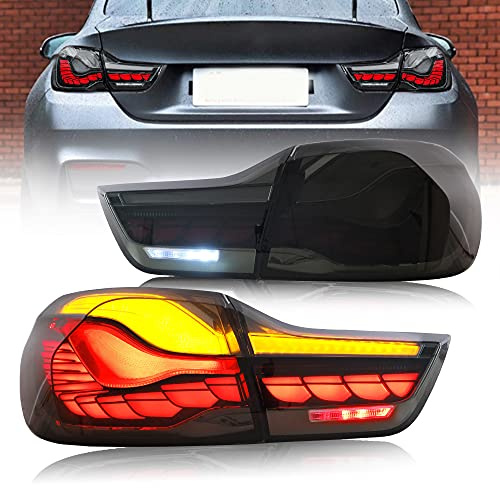 VLAND Rücklichter für B-M-W M4 4er Coupé/Cabriolet F32 F33 F82 F83 2013-2020 & 4 Gran Coupé F36 14-20, 3D-Animation Drachenmaßstab,mit E-Prüfzeichen