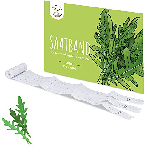 5m Semi di rucola a nastro (Eruca sativa) - Rucola aromatica e nocciolata, ideale per la coltivazione in giardino, nel balcone e nell'aiuola