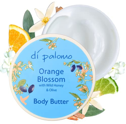 Di Palomo Orange Blossom & Honey Body Shea Butter 200ml | Luxurious Shea Butter Moisturiser & Lotion for Women | Hydrating Skincare & Body Cream