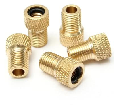 Ventiladapter für Reifen, Presta- auf Schrader-Kupferventiladapter, Räder, Gasdüse, Schlauch, Werkzeug, Fahrradzubehör, attraktives Design, 5 Stück