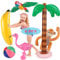 Czemo Wasserball Aufblasbar Palmen Kokosnussbaum Set Aufblasbare Flamingo Spielzeug Tiere Beach Party Deko für Sommer Schwimmbad Hawaii Deko Luau Party