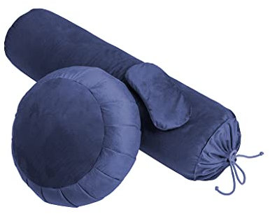 Sensory Owl Yoga Set Yogabolster Zafu Kissen Augenkissen Buchweizen Leinsamen Füllung Samtoptik Meditationskissen Yogakissen Yogarolle Night Sky