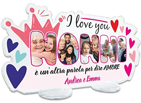 Festa Dei Nonni Idee Regalo Compleanno Targa Personalizzata con Dedica e Foto su Plexiglass