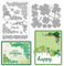 ORIGACH Saint Patrick's Day Vierblättriges Kleeblatt Stanzschablonen und Stempelset Für Die Kartenherstellung Kleeblatt-Eckstanzformen Und Stempel-Set Für DIY Scrapbooking-Album Dekorative