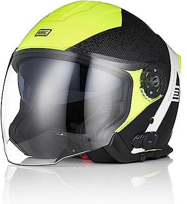 ORIGINE Casco Moto Jet with Bluetooth Casco Scooter con Doppia Visiera Omologato ECE 22-06