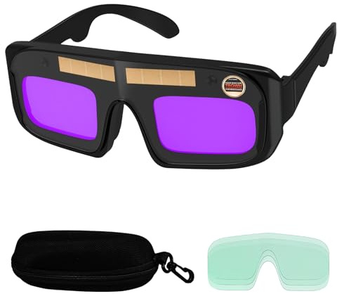 TRQWH Welding Glasses Auto Darkening Safety Goggles Solar True Color Welder Glasses Eyes Protective PC Lens Welder Mask Welding Helmet for TIG MIG ARC Weld Plasma Cut Grinding
