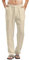 LVCBL Leinenhose Herren Sommerhose Männer Leicht Strandhose mit Taschen Khaki 3XL
