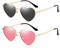 Junsika Herz Polarisierte Sonnenbrille für Damen Herren Vintage Festival Niedliche Herzförmige Party Sonnenbrille 2 Packs