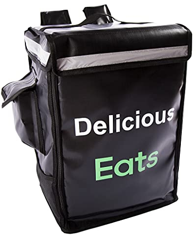 maxer Isolierter Lebensmittel-Lieferrucksack, 35 cm L x 25 cm B x 47 cm H, isolierte Kühltasche, tragbarer Pizza-Lieferrucksack, wasserabweisend, kommerzielle Qualität, Lebensmittel-Liefertasche