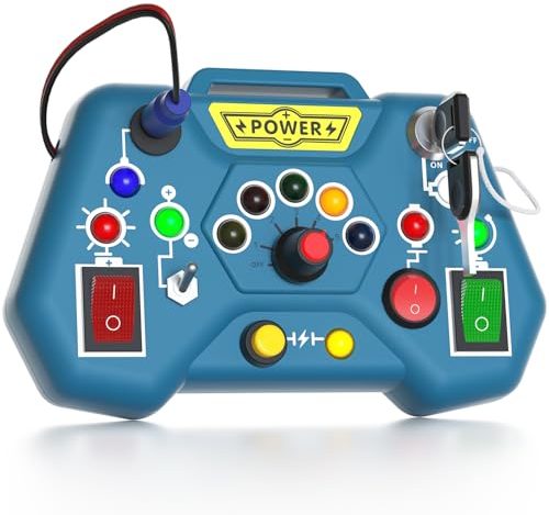 Tokiyis Montessori Busy Board ab 1 Jahr, Motorikbrett mit LED Licht & Schalter, Sensorisches Lernspielzeug ab 2 Jahre, Geschenk 1 Jahr Junge und Mädch 12 18 Monate 3 4 Jahre