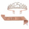 SHTGOI Geburtstags-Krone Schärpe zum 25. Kristall Geburtstagskrone und Geburtstag Schärpe 25 & Fabulous Geburtstag Mädchen Deko Schärpe und Tiara Geburtstag Geschenke für Geburtstag Deko Roségold