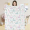 Lama Alpaka Babydecke für Mädchen, Weich Flauschig Hellblau Lama Narwal Flanell Decke für Neugeboren, Lama Regenbögen Baby Kuscheldecke Wohndecke für Kleinkind Kinder Geschenk Couch Sofa, 76 x 100 cm
