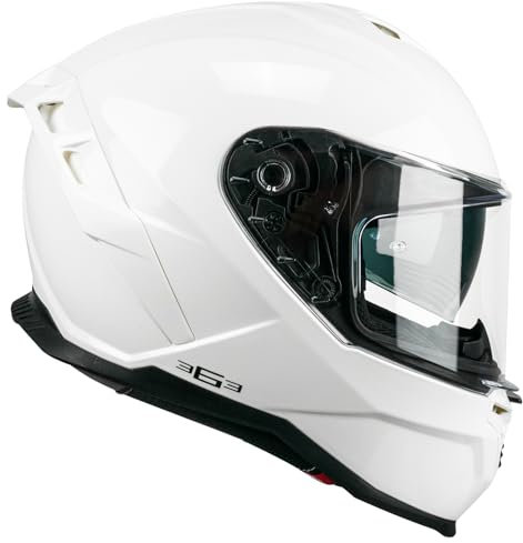 CGM Casco full face, 363A SHOT MONO Bianco, XXL (63-64cm)