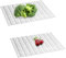 2er-Set Dekorative Spülbeckenmatte, 30 x 40 cm Abtropfmatte aus PVC, Zuschneidbare Spülbecken Schutzmatte, PVC Spülbeckenmatte zum Zuschneiden, Sink Mat für Spüle zum Spülbeckenschutz (Weiß)