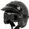 Leder-Jethelm Vintage-Motorradhelm Open Face Leder-Helm Winddichter Motorrad Roller Helm, Mit Brille, ECE Genehmigt Jethelm Für Damen Und Herren 11,L