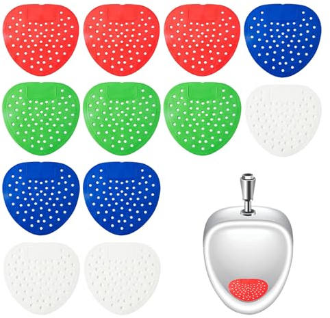 Filtros de Urinario, 12 Piezas Rejilla para Urinario, Rejilla para Urinario con Fragancia, para Todo Tipo de Centros Comerciales, Oficinas y Colegios, Rojo, Azul, Verde, Blanco