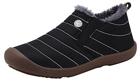 Generico Stivali Polizia Stradale Stivali Neve 37 38 Stivali da neve da donna invernali alla con fondo morbido piatto antiscivolo peluche caldo e confortevole slip Stivali+Pioggia+Donna (Black, 38)