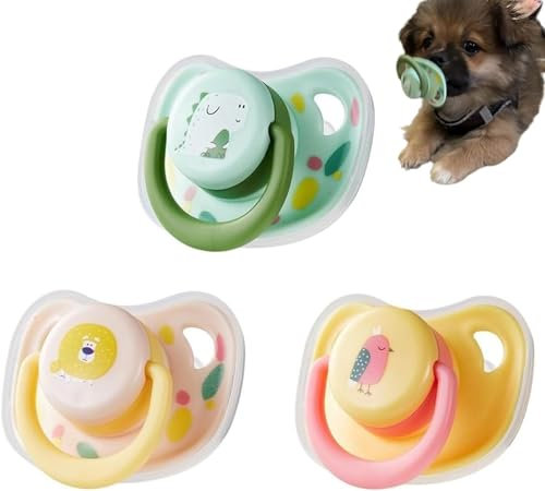 Bamideo 3 Stück/Set Silikon-Schnuller für Haustiere, Hundeschnuller Für Kleine Hunde, Kauspielzeug für kleine Hunde und Katzen, Kauspielzeug Für Hundeschnuller, Kätzchen-Beißschnuller